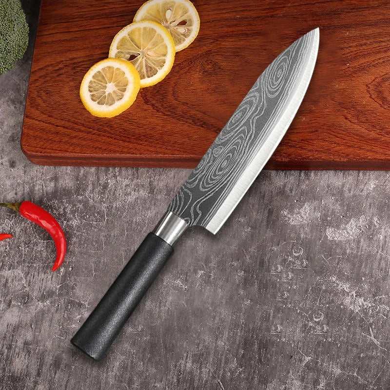 Damascus Pattern Utility Kitchen Knives