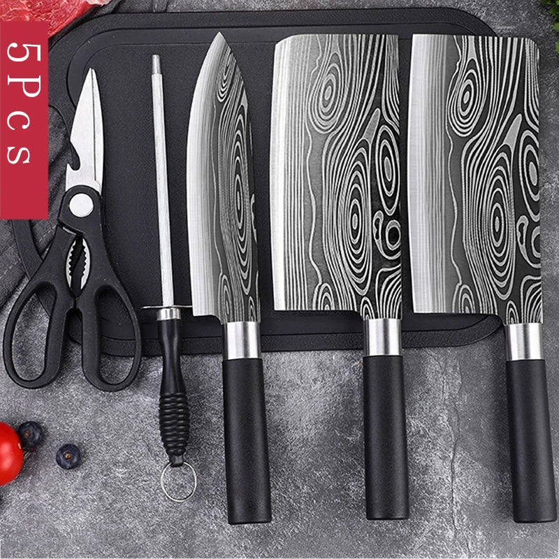 Damascus Pattern Utility Kitchen Knives