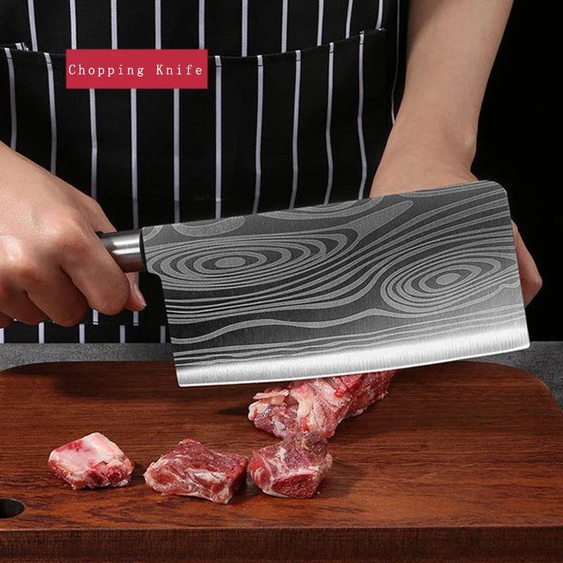 Damascus Pattern Utility Kitchen Knives