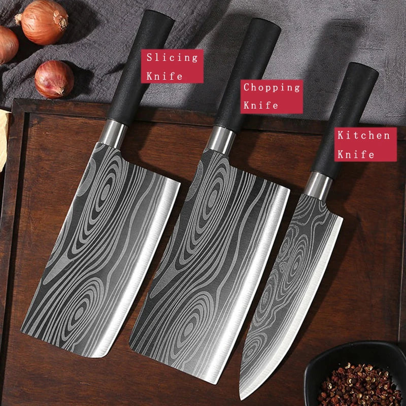 Damascus Pattern Utility Kitchen Knives