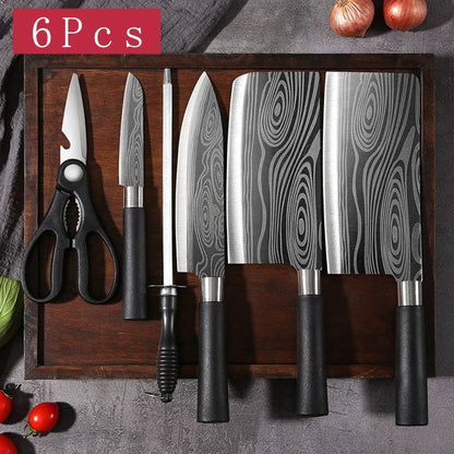 Damascus Pattern Utility Kitchen Knives