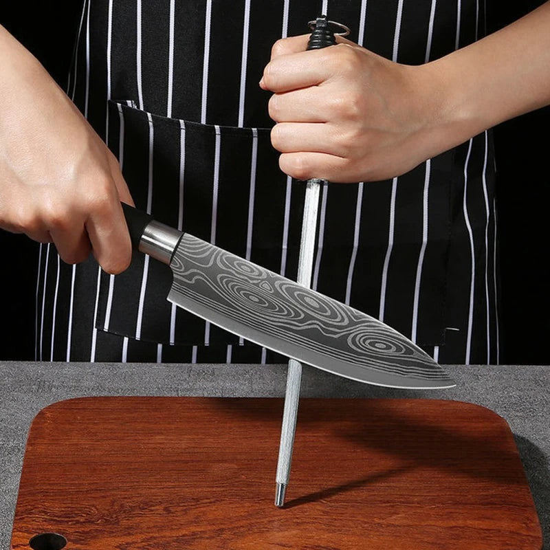 Damascus Pattern Utility Kitchen Knives