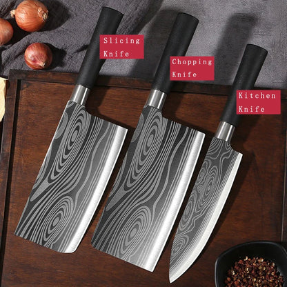 Damascus Pattern Utility Kitchen Knives